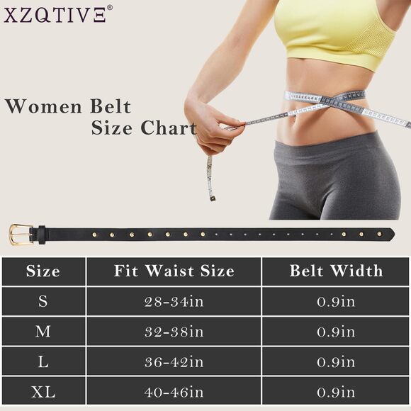 Leather Belts For Women Fashion Vintage Punk Studded Ladies Belt For Jeans🫱